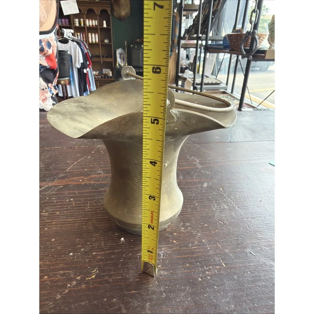Vintage Handmade In India Brass Bucket with Handle